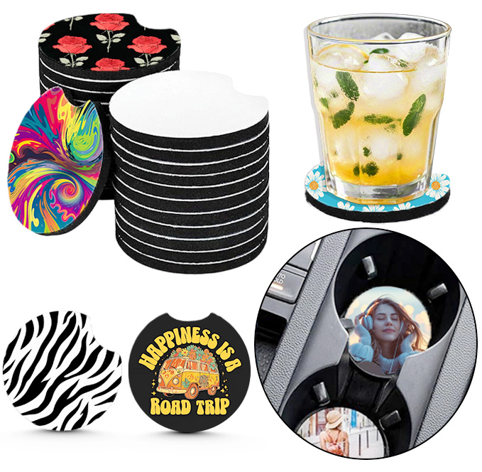 10/20 قطعة من حاملات الأكواب ا - مراجعة Coaster Sublimation Blank وسعره
